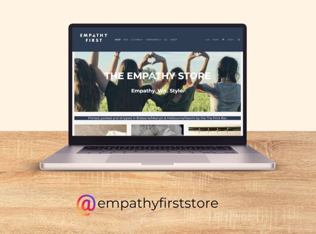 The Empathy Store on a computer screen with instagram logo